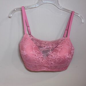 Modern Movement Pink Lace Bralette, 38D